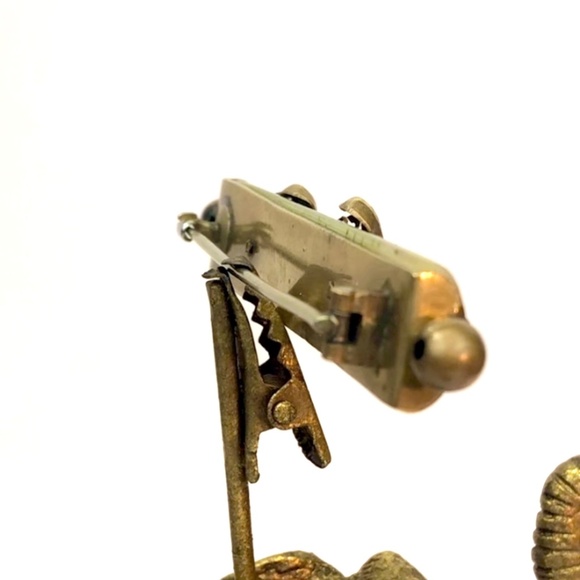 Vintage Duck Brooch Mother of Pearl Brass Rowing Ducks Whimsy Art Deco - Picture 12 of 15